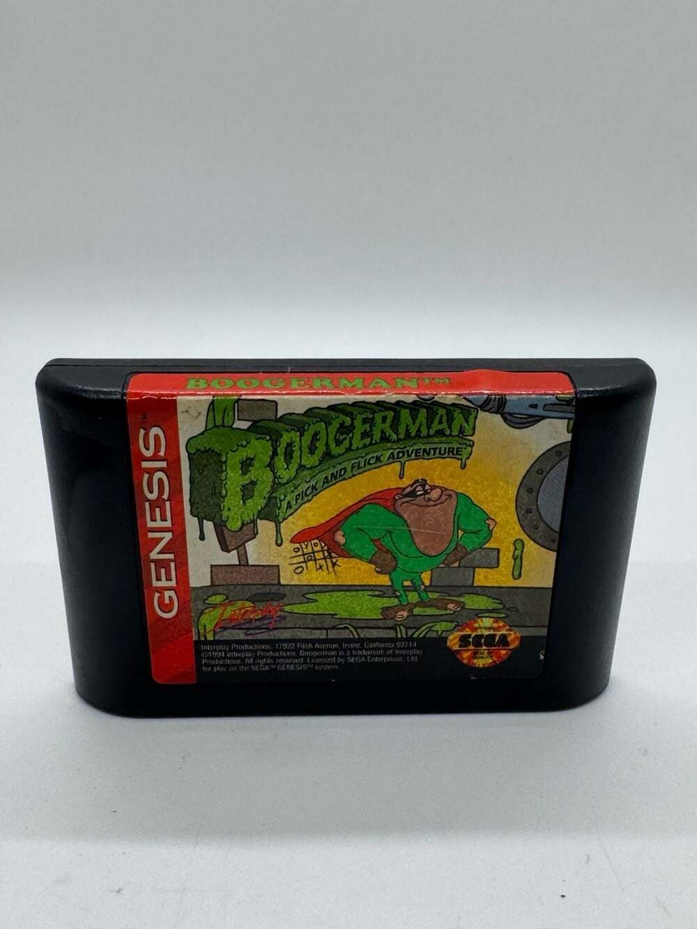Interplay Boogerman: A Pick and Flick Adventure Sega Genesis Game Cartridge